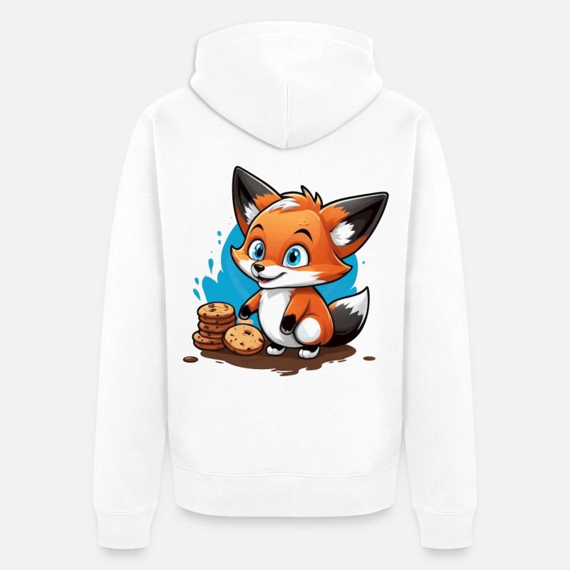 Fox Grimace Doux - Veste à capuche bio Premium Unisexe - blanc