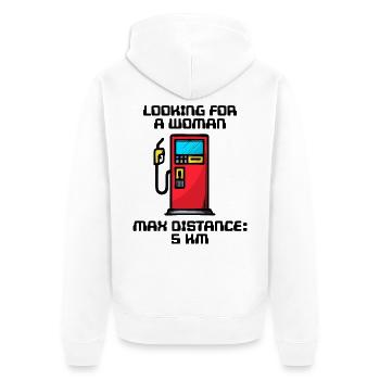 Station-service de déclaration de ravitaillement en énergie électrique - Veste à capuche bio Premium Unisexe - blanc - Dos - Thijin (182cm)