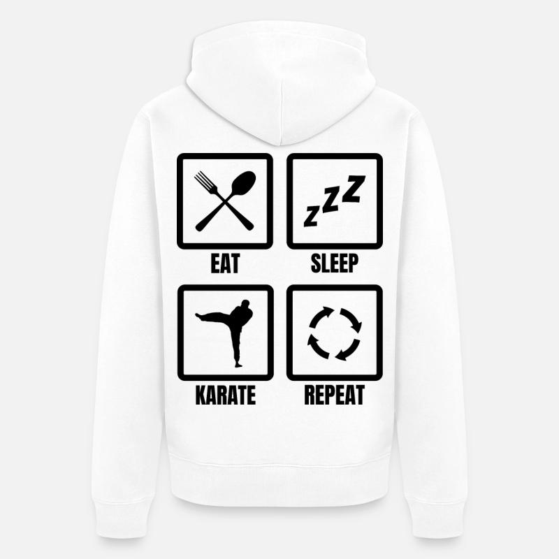 Routine de karaté - Veste à capuche bio Premium Unisexe - blanc
