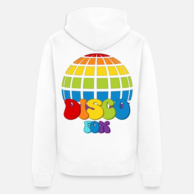 Disco Fox Discokugel Groovy Discothek Discofox - Unisex Premium Bio Zip Hoodie - Weiß