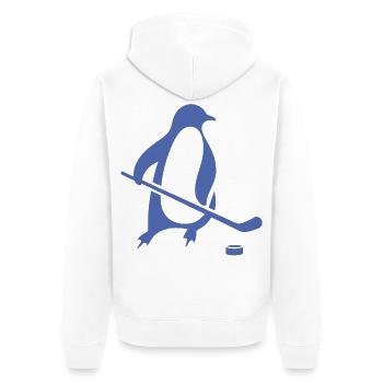 Penguin Ice Hockey Silhouette Minimalist - Unisex Premium Organic Zip Hoodie - white - Back - Thijin (182cm)