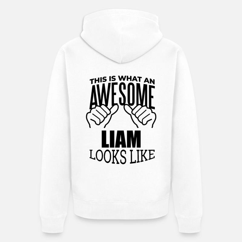Liam - Unisex Premium Bio Zip Hoodie - Weiß