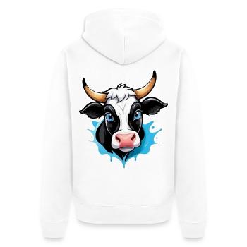 Cow in comic style - Unisex Premium Organic Zip Hoodie - white - Back - Thijin (182cm)