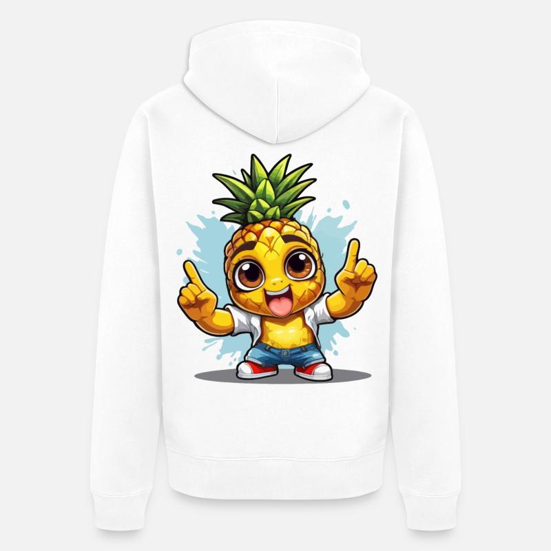 Ananas de bonne humeur - Veste à capuche bio Premium Unisexe - blanc