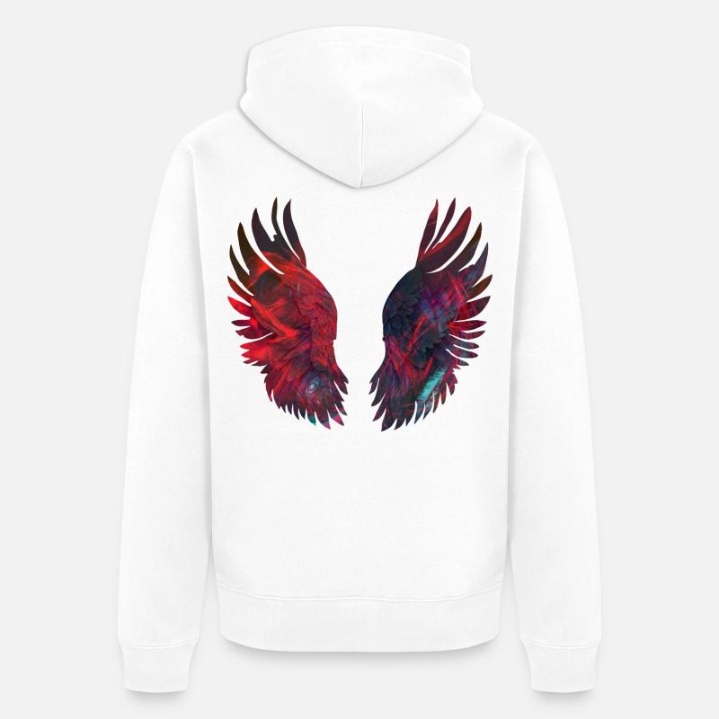 Ailes de Feu Luminescentes - Veste à capuche bio Premium Unisexe - blanc