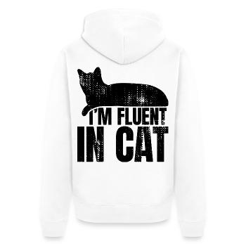 Drôle d’amoureux des chats - Veste à capuche bio Premium Unisexe - blanc - Dos - Thijin (182cm)