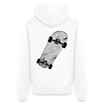 Skateboard Drawing - Unisex Premium Organic Zip Hoodie - white - Back - Thijin (182cm)