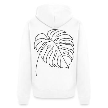 Monstera - Unisex Premium Bio Zip Hoodie - Weiß - Hinten - Thijin (182cm)