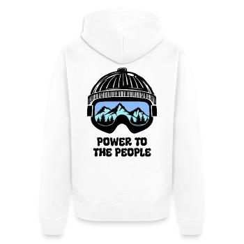 Skier Statement Winter Sports Winter Holidays Mountain - Unisex Premium Organic Zip Hoodie - white - Back - Thijin (182cm)