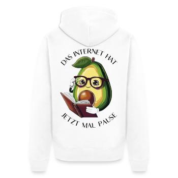 The Internet Has a Break Now – Avocado Books - Unisex Premium Organic Zip Hoodie - white - Back - Thijin (182cm)