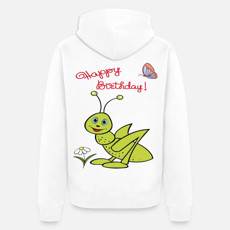 Joyeux anniversaire Cricket - Veste à capuche bio Premium Unisexe - blanc