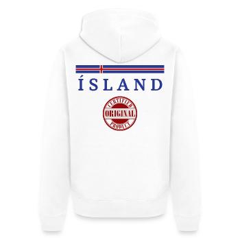 Flag of Iceland, Icelandic pride - Unisex Premium Organic Zip Hoodie - white - Back - Thijin (182cm)