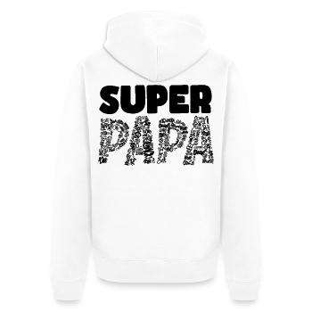 Super Papa - Veste à capuche bio Premium Unisexe - blanc - Dos - Thijin (182cm)