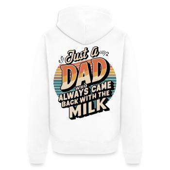 Juste un papa qui revenait toujours avec le lait - Veste à capuche bio Premium Unisexe - blanc - Dos - Thijin (182cm)