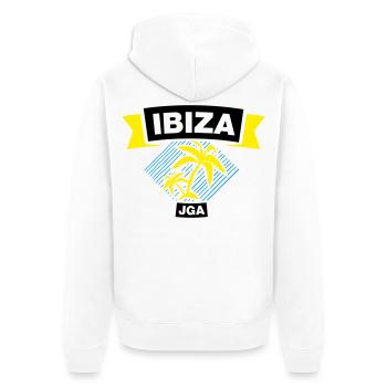 IBIZA Bachelor Party Crew - Unisex Premium Organic Zip Hoodie - white - Back - Thijin (182cm)