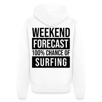 Surf Surf Surf - Unisex Premium Organic Zip Hoodie - white - Back - Thijin (182cm)
