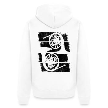 Bugles - Unisex Premium Organic Zip Hoodie - white - Back - Thijin (182cm)
