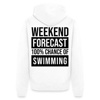schwimmen - Unisex Premium Bio Zip Hoodie - Weiß - Hinten - Thijin (182cm)