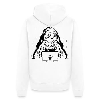Gamer - Unisex Premium Organic Zip Hoodie - white - Back - Thijin (182cm)