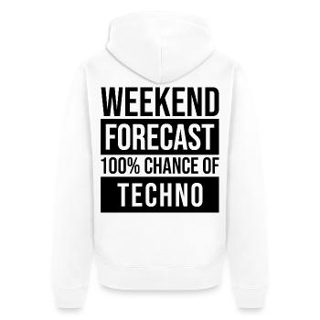 Techno - Unisex Premium Bio Zip Hoodie - Weiß - Hinten - Thijin (182cm)