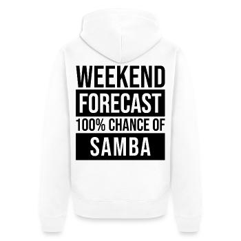 Samba - Unisex Premium Organic Zip Hoodie - white - Back - Thijin (182cm)