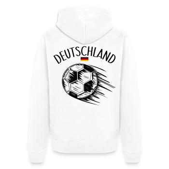 Germany Flag Football in Flight - Unisex Premium Organic Zip Hoodie - white - Back - Thijin (182cm)
