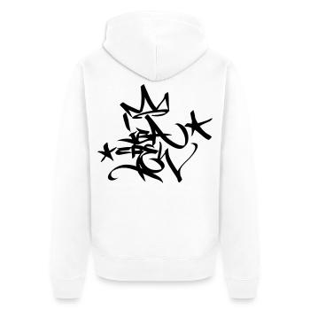 Graffiti Tag JGA Crew King 02 1C - Unisex Premium Bio Zip Hoodie - Weiß - Hinten - Thijin (182cm)