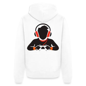 Dessin d’amateur de jeux - Veste à capuche bio Premium Unisexe - blanc - Dos - Thijin (182cm)