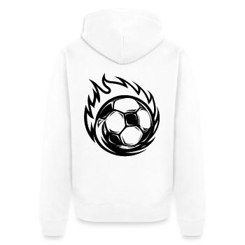 Fußball Cartoon Stil - Unisex Premium Bio Zip Hoodie - Weiß - Hinten - Thijin (182cm)