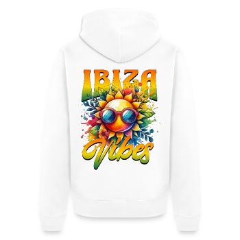 Ibiza Vibes  - Unisex Premium Bio Zip Hoodie - Weiß - Hinten - Thijin (182cm)