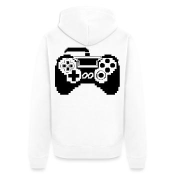 Graphismes pixel de la manette de jeu - Veste à capuche bio Premium Unisexe - blanc - Dos - Thijin (182cm)