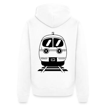 Cartoon Railroad - Unisex Premium Organic Zip Hoodie - white - Back - Thijin (182cm)