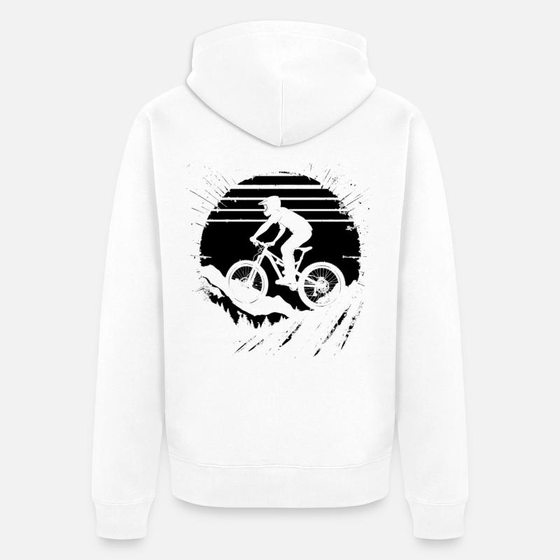 Graphismes de VTT - Veste à capuche bio Premium Unisexe - blanc