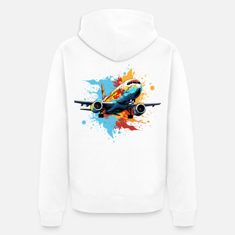 Graffiti d’avion - Veste à capuche bio Premium Unisexe - blanc