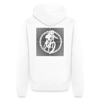 MTB Mountainbiker BMX-BIKE MTB Fahrrad - Unisex Premium Bio Zip Hoodie - Weiß - Hinten - Thijin (182cm)