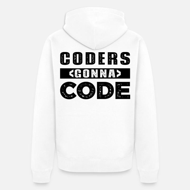Coders Gonna Code - Unisex Premium Bio Zip Hoodie - Weiß