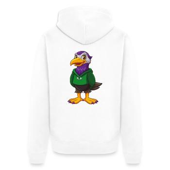 Seagull Funny Kawaii Cartoon Character Clipart - Unisex Premium Organic Zip Hoodie - white - Back - Thijin (182cm)