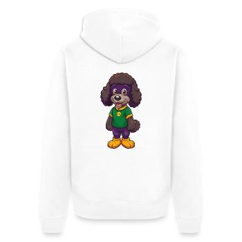Pudel Hund Lustige Kawaii Cartoon Figur Clipart - Unisex Premium Bio Zip Hoodie - Weiß - Hinten - Thijin (182cm)