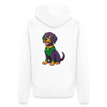 Labrador Retriever Hund Kawaii Zeichentrickfigur - Unisex Premium Bio Zip Hoodie - Weiß - Hinten - Thijin (182cm)