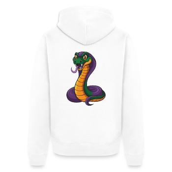 Cobra Funny Kawaii Cartoon Character Clipart - Unisex Premium Organic Zip Hoodie - white - Back - Thijin (182cm)