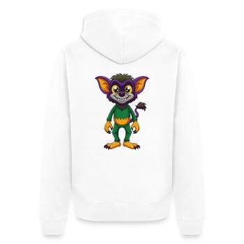Aye Aye Lustige Kawaii Cartoon Figur Clipart - Unisex Premium Bio Zip Hoodie - Weiß - Hinten - Thijin (182cm)