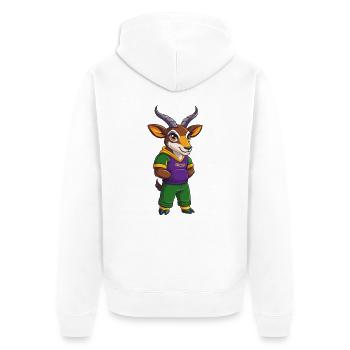 Antilope Lustige Kawaii Cartoon Figur Clipart - Unisex Premium Bio Zip Hoodie - Weiß - Hinten - Thijin (182cm)