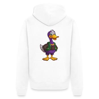 Goose Funny Kawaii Cartoon Character Clipart - Unisex Premium Organic Zip Hoodie - white - Back - Thijin (182cm)