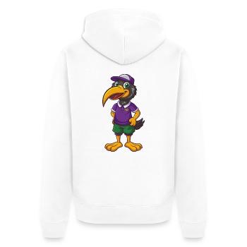 Ibis Lustige Kawaii Cartoon Figur Clipart - Unisex Premium Bio Zip Hoodie - Weiß - Hinten - Thijin (182cm)