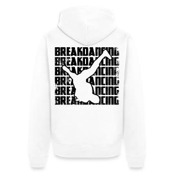 Breakdance - Unisex Premium Bio Zip Hoodie - Weiß - Hinten - Thijin (182cm)