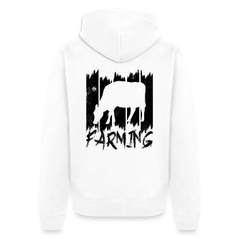 Rinderzucht - Unisex Premium Bio Zip Hoodie - Weiß - Hinten - Thijin (182cm)