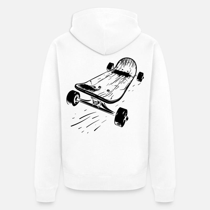 Skateboard - Veste à capuche bio Premium Unisexe - blanc