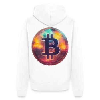 Spectacular Bitcoin - Unisex Premium Organic Zip Hoodie - white - Back - Thijin (182cm)