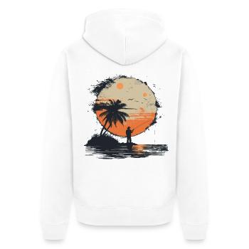 Graphique de pêche - Veste à capuche bio Premium Unisexe - blanc - Dos - Thijin (182cm)
