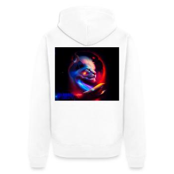 Lion Univers - Unisex Premium Bio Zip Hoodie - Weiß - Hinten - Thijin (182cm)